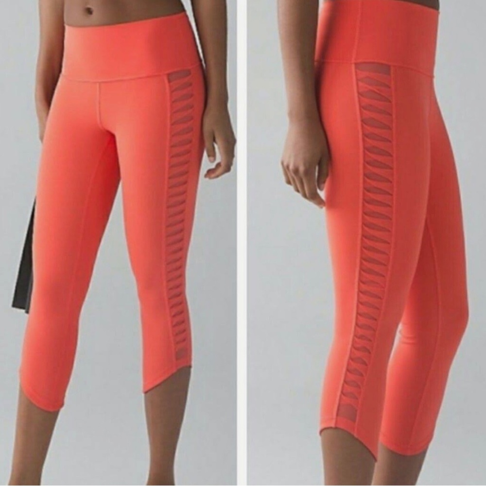 Lululemon Sunshine Salutation Crop (Full-On Luxtreme) - Coral Size 12